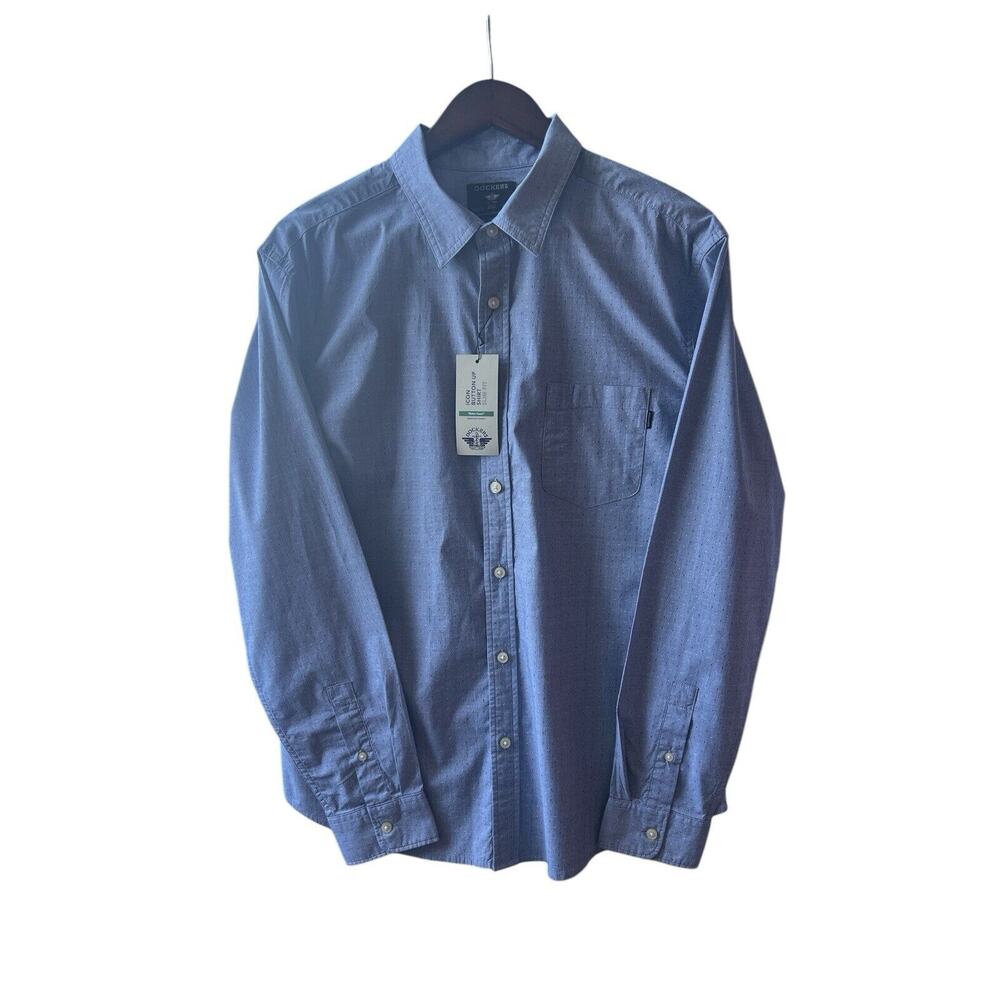 Dockers Men’s Shirt Button Up Slim Fit Size Large